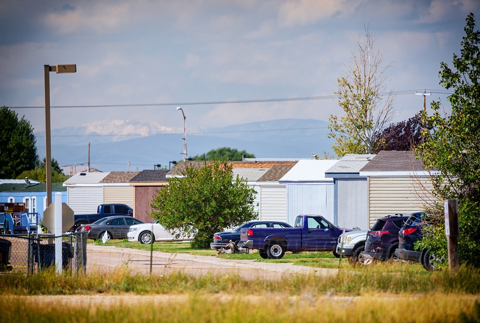 Manufactured home community with mountain views